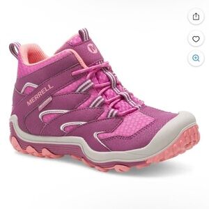 Merrell Kids' Chameleon 7 Access Mid Waterproof Hiking Boot in berry pink sz 1M
